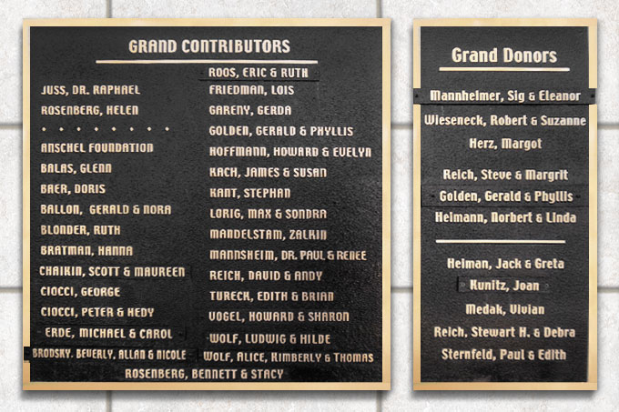 New Light Cemetery Grand Contributors and Grand Donors