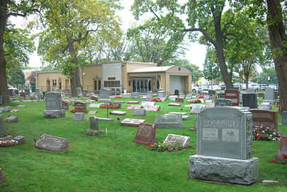 Southwest view of New Light Cemetery