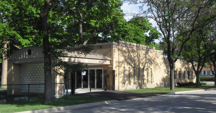 Mander Chapel building at New Life Cemetery in Lincolnwood, IL