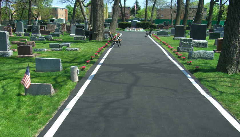 Road through New Light Cemetery