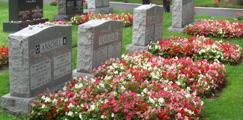 Memorials at New Light Cemetery
